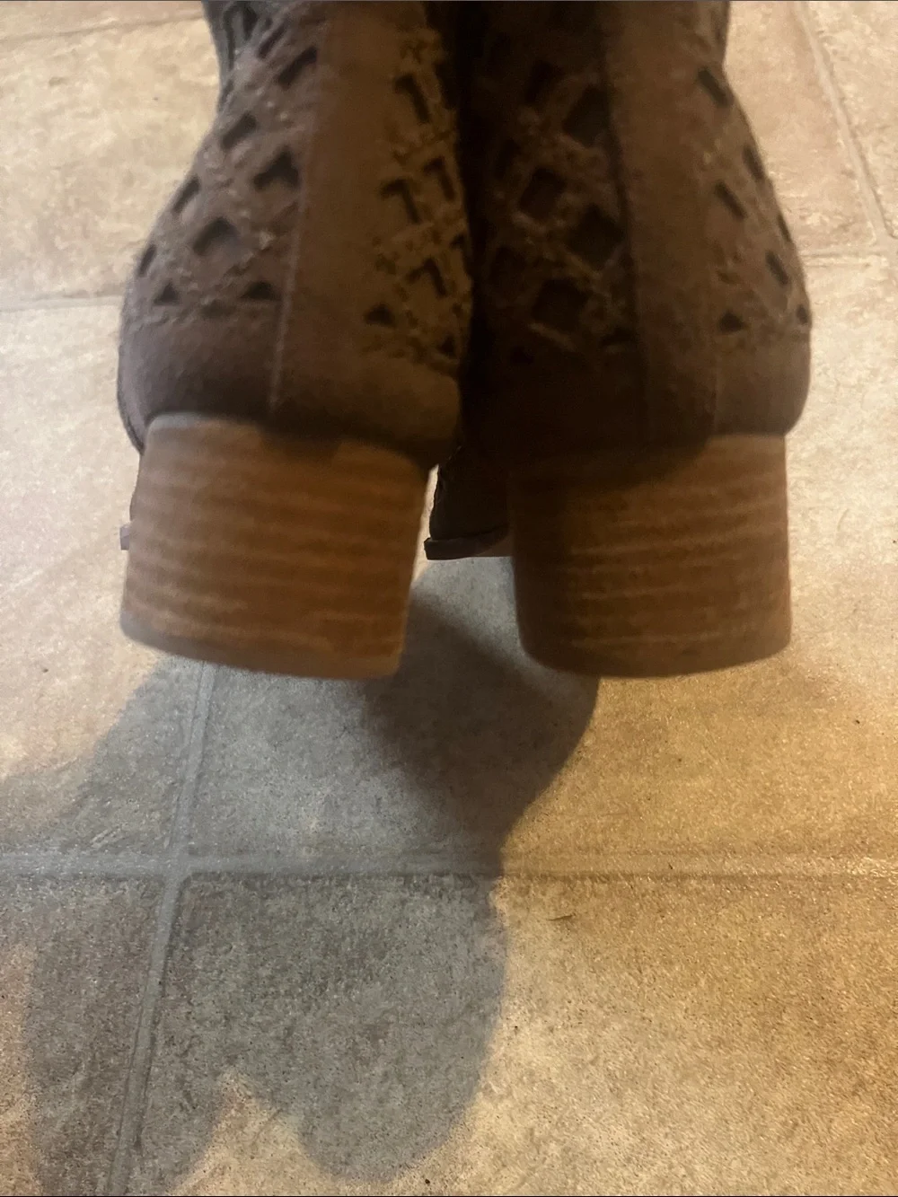 Jeffrey Campbell The Taggert Taupe Suede Open Weave Boho Leather Ankle Festival